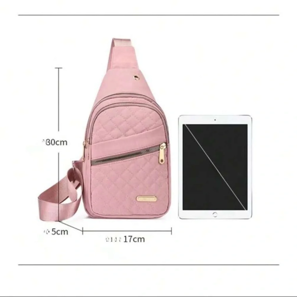 NWOT Quilted Pink Sling Bag Color Pink